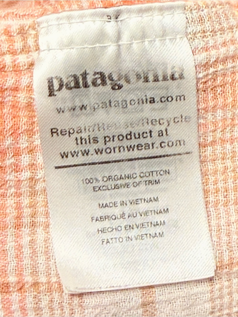 Patagonia Men's Orange Plaid Organic Cotton Button-Up Shirt - Picture 4 of 4